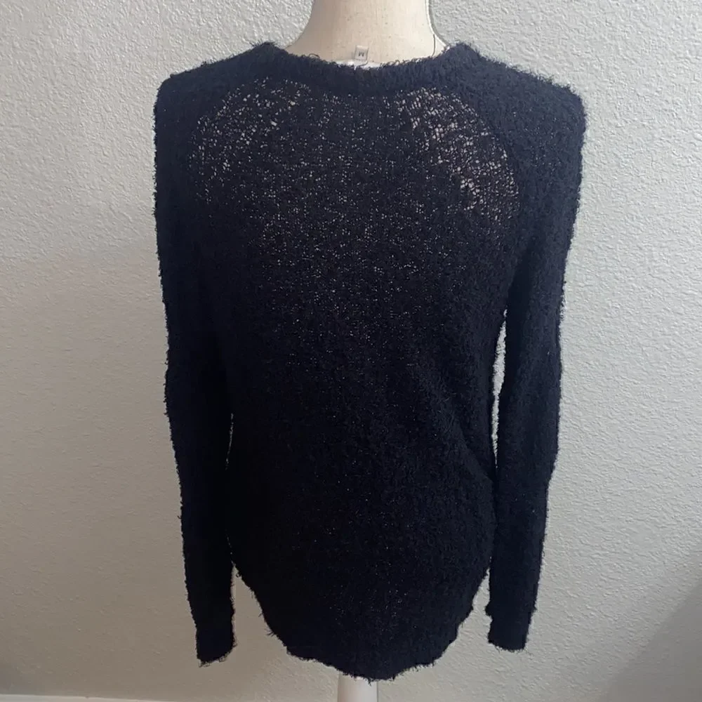 Iro long black fuzzy sweater